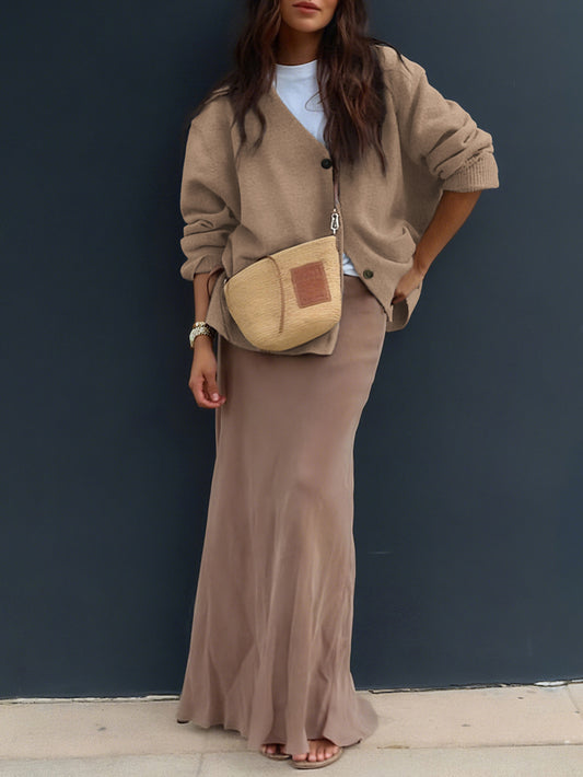 Women Casual Minimalist Long Sleeve Senior Coat Sweater - Iyanka