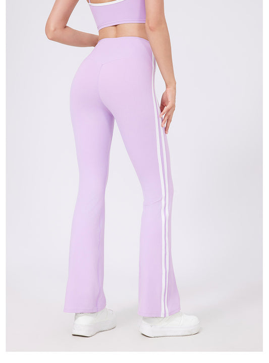 High Waist Yoga Pants Sexy Running Sports Peach Hip Raise Fitness Pants Nude Feel Stretch Flared Pants - Iyanka