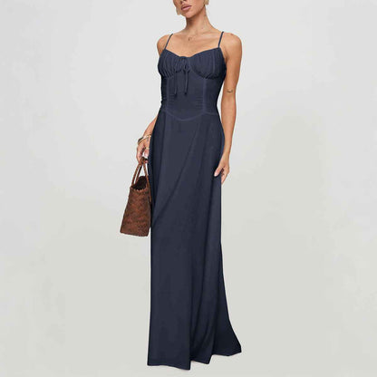 Elegant Evening Dress Short Sleeve Solid Color Dress Women Clothing Autumn Winter