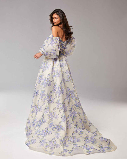 Elegant Evening Dress - Tube Top Long Evening Dress with High End Split and Suspenders