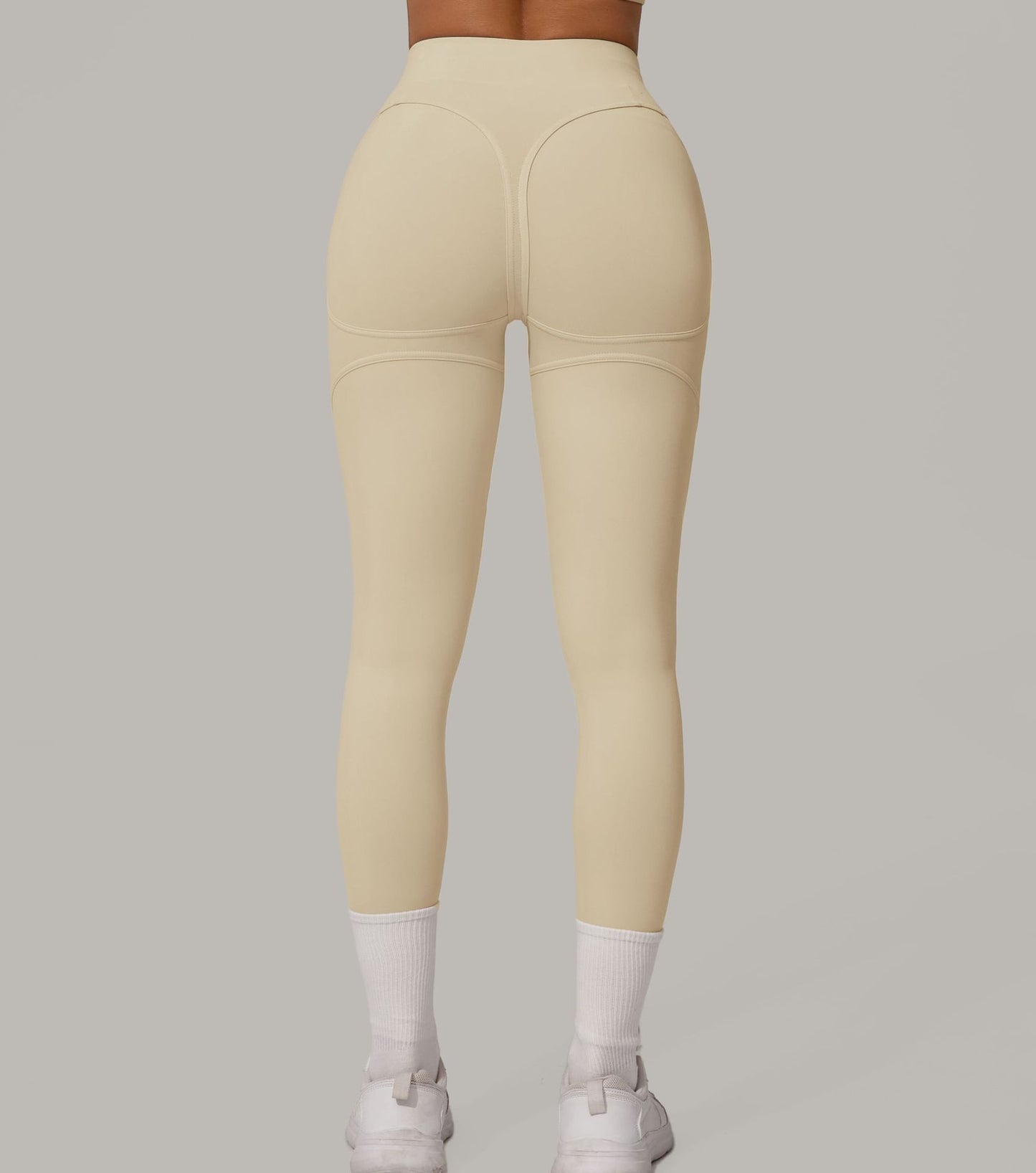 Autumn Sand High Waist Hip Lift Brushed Yoga Pants Running Quick Drying Fitness Pants Waist Slimming Hip Tight Sports Pants - Iyanka