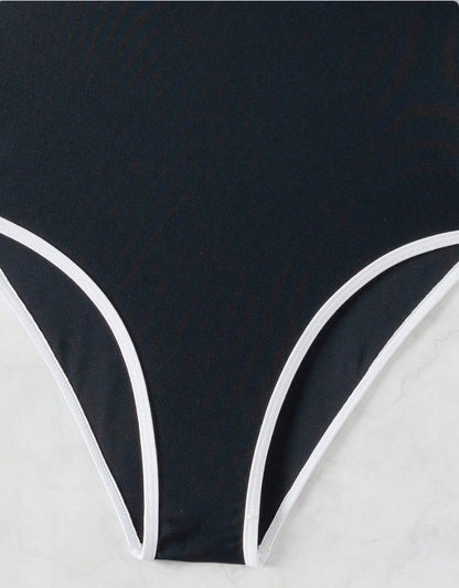 Sexy Women One Piece Swimsuit Solid Color Fabric Summer Beach Swimwear - Iyanka