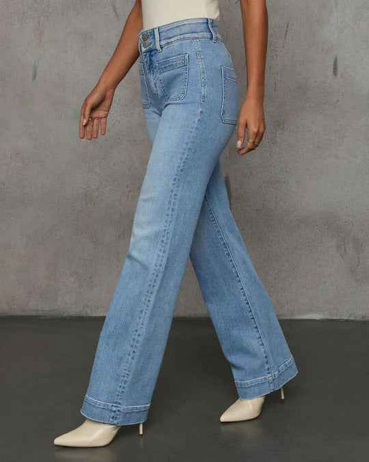 Wide Leg Slimming Straight Jeans Women