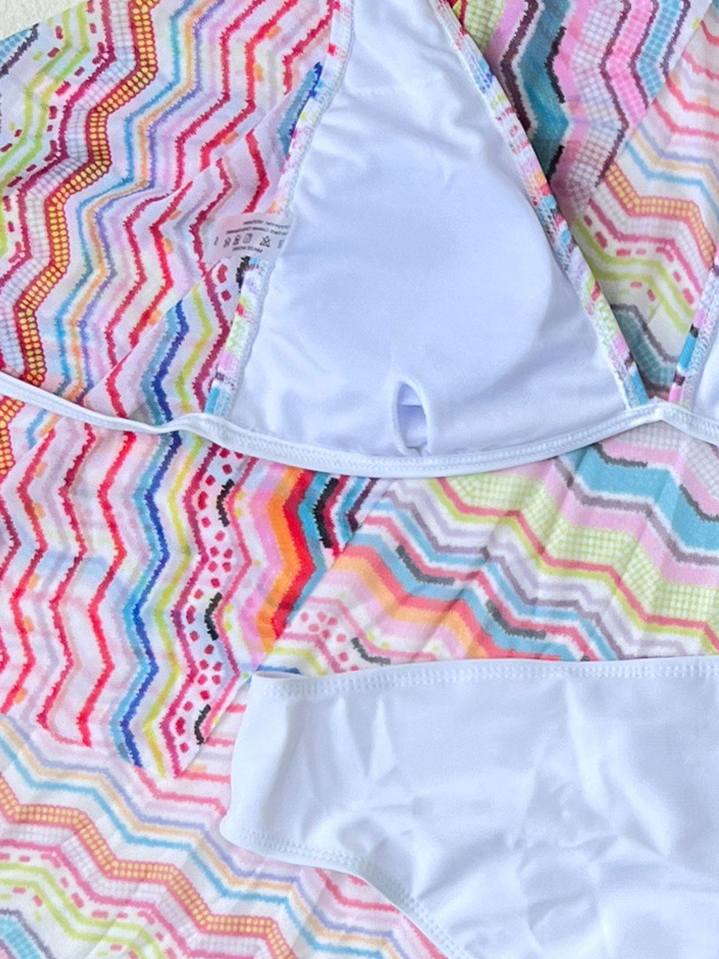 Sexy Bikini Skirt Three Piece Sets Striped Printed High Waist Split Swimsuit Women - Iyanka