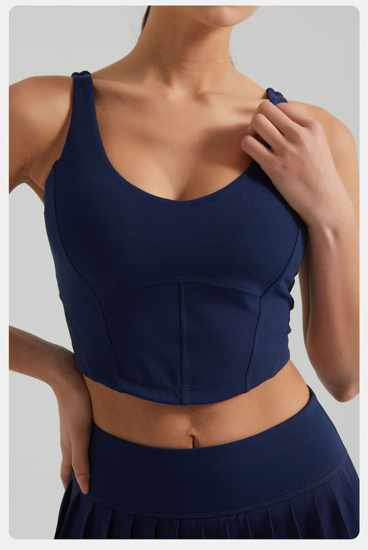 Short Slim Fit Slimming Sports Vest Women with Chest Pad Nude Feel Skin-Friendly Beauty Back Sleeveless Fitness Yoga Wear Top Women - Iyanka