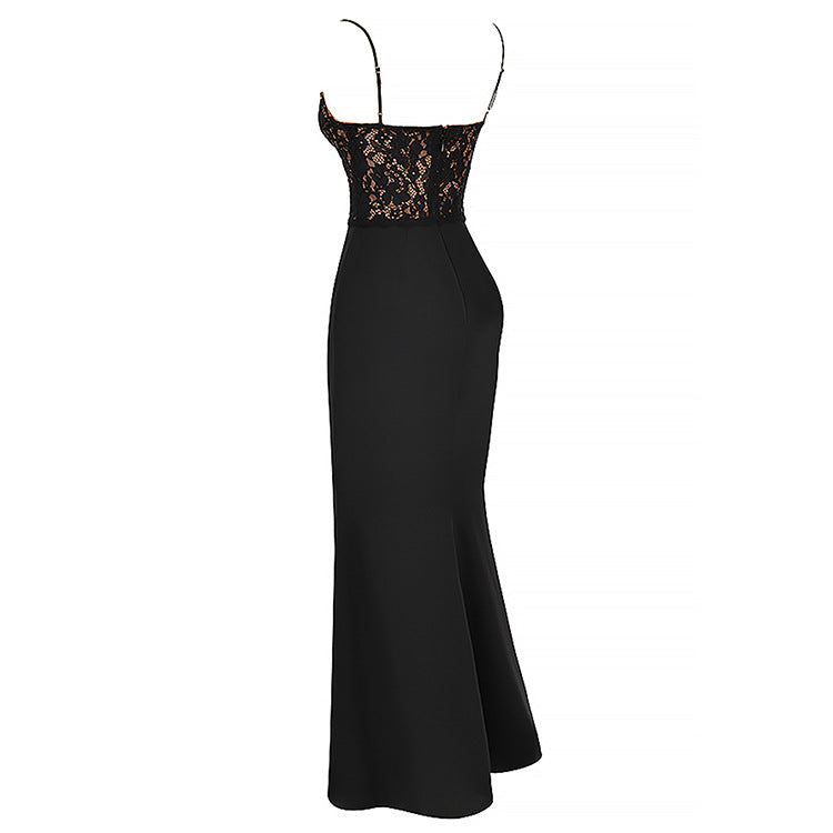 Summer Women Clothing Lace Sexy High Waist Dress Strap Fishtail Dress - Iyanka