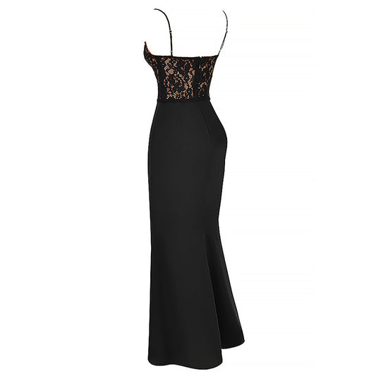 Summer Women Clothing Lace Sexy High Waist Dress Strap Fishtail Dress - Iyanka