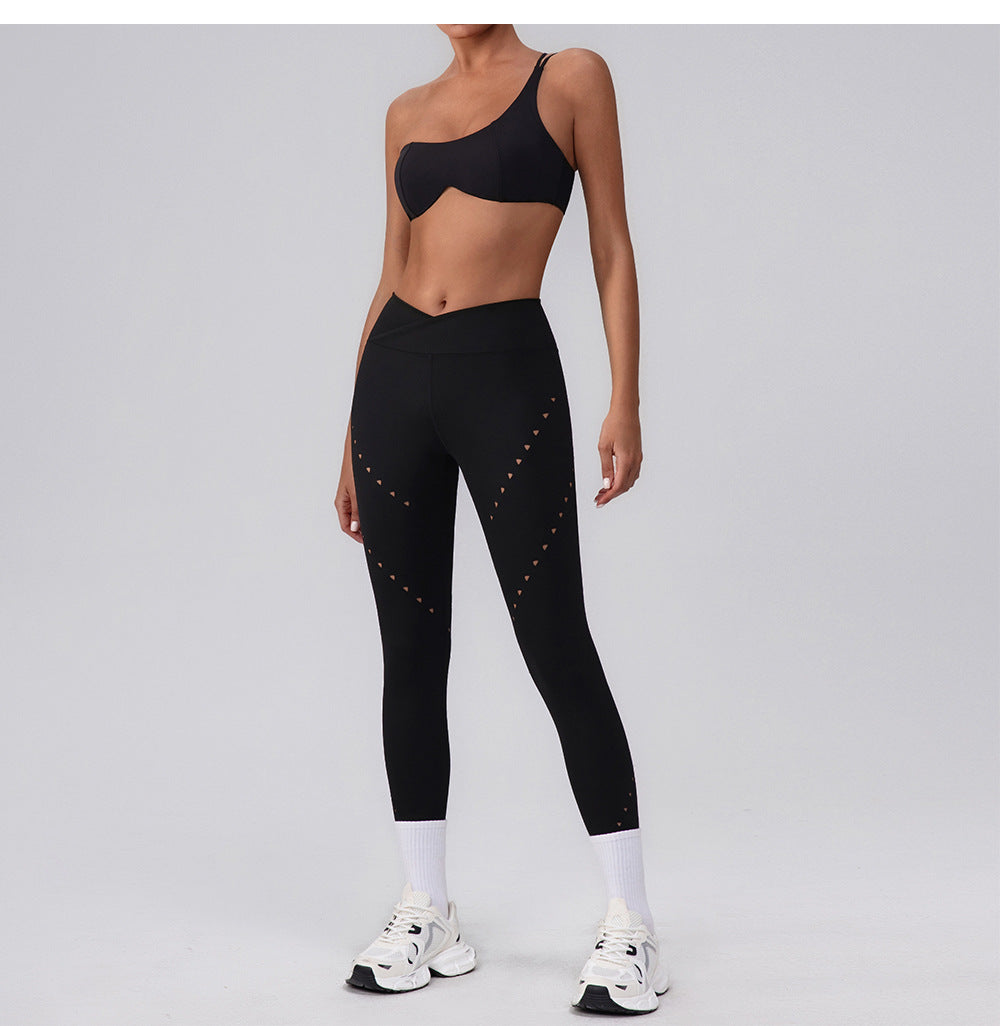 Quick Drying Sexy Inverted Triangle Sports Yoga Trousers Outer Wear Workout Ankle Length Pants Seamless Jogging Clothes Women - Iyanka