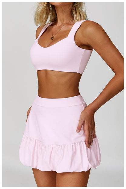 Nude Feel Yoga Bra Women Fitness Running Double Shoulder Strap Underwear Hollow Out Cutout out Beauty Back Exercise Underwear - Iyanka