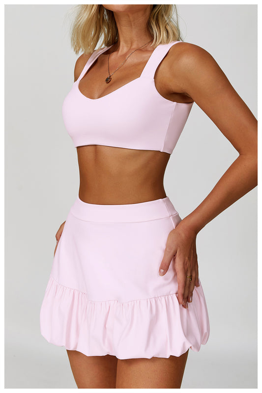 Nude Feel Yoga Bra Women Fitness Running Double Shoulder Strap Underwear Hollow Out Cutout out Beauty Back Exercise Underwear - Iyanka