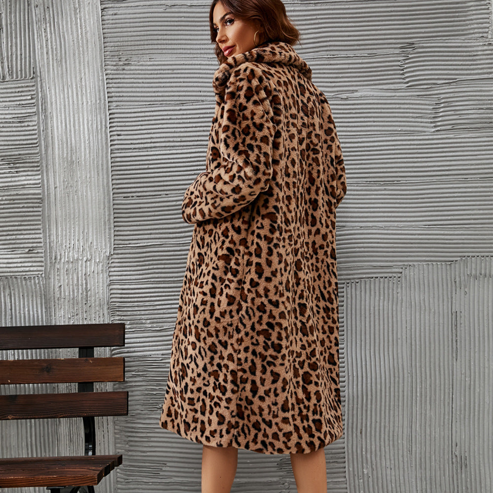 Casual Square Collar Faux Fur Overcoat Plush Long Coat Autumn Winter Coat Women - Iyanka