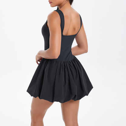 Cool Jumpsuit Tennis Skirt Sexy Beauty Back Pocket Backing Culottes Fitness Solid Color Sports Dress Women - Iyanka