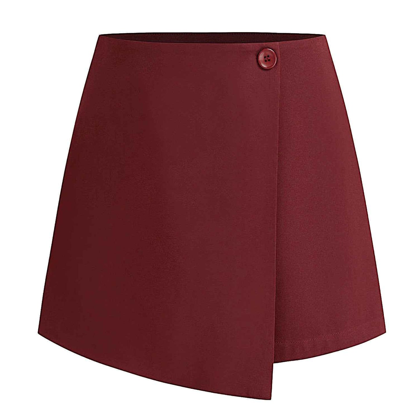 Women Clothing Irregular Asymmetric Stretch Pantskirt Summer High Waist Zipper Button Culottes for Women