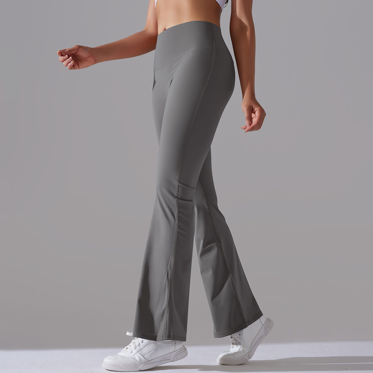 Classic Solid Color Bell Bottom Pants Yoga Pants Women Slim Fit Hip High Waist Elastic Training Wide Leg Pants Fitness Pants - Iyanka
