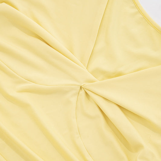 Women Clothing Twisted Two Way off Shoulder Short Sleeve Top Big Hem Umbrella Skirt Two Piece Sets - Iyanka