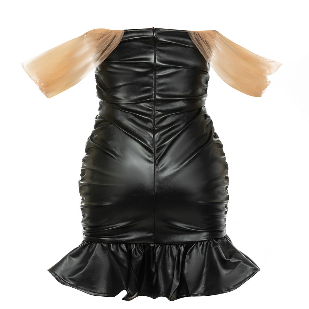 Dress Summer Simple Sexy Tube Top Backless Slim Fit Patchwork Short Dress Women - Iyanka