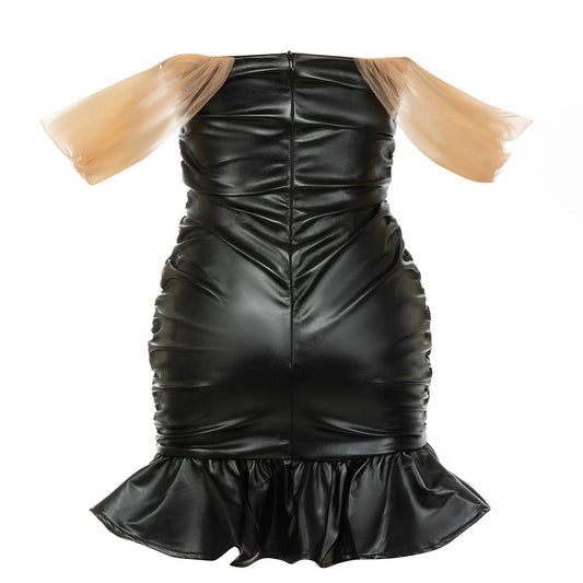 Dress Summer Simple Sexy Tube Top Backless Slim Fit Patchwork Short Dress Women - Iyanka
