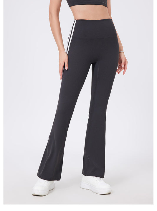 High Waist Yoga Pants Sexy Running Sports Peach Hip Raise Fitness Pants Nude Feel Stretch Flared Pants - Iyanka