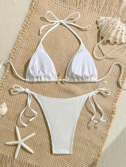 Women Swimsuit Solid Color Swimsuit Sexy Summer Beach Bikini - Iyanka