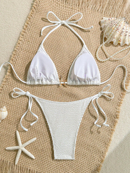 Women Swimsuit Solid Color Swimsuit Sexy Summer Beach Bikini - Iyanka