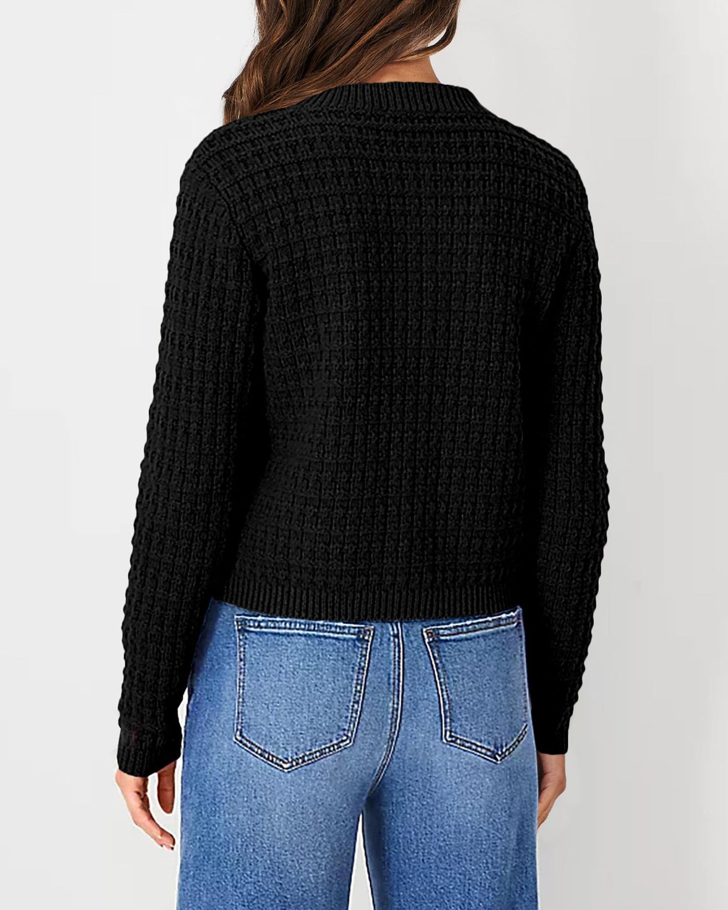Fall Women Clothing Solid Color Office Knitted Cardigan Casual Sweater Coat - Iyanka