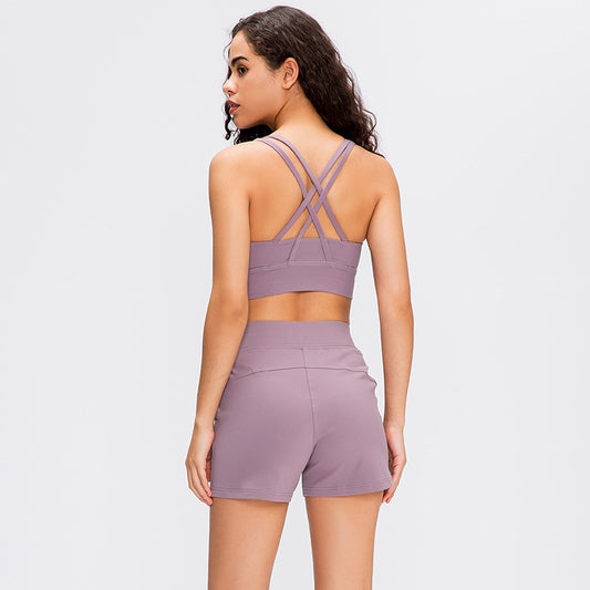 Spring Summer Classic Shockproof Sports Underwear Women Criss Cross Beauty Back Push up Running Yoga Workout Bra - Iyanka
