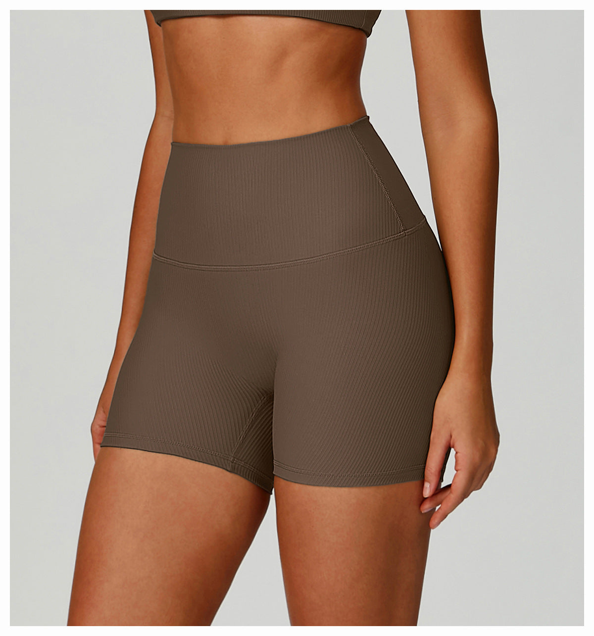 Threaded Tight Yoga Shorts High Waist Hip Lift High Intensity Sports Workout Clothes Outdoor Running Shorts - Iyanka