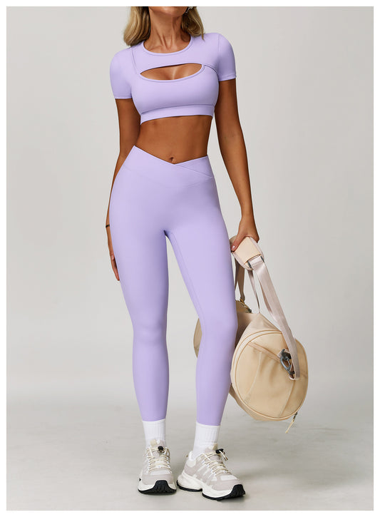 Nude Feel Yoga Pants Cross High Waist Tight Casual Trousers Running Sports Fitness Yoga Pants Yoga Pants - Iyanka