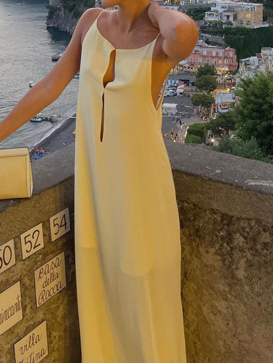 Elegant High Grade Sling Maxi Dress Women Clothing Autumn Winter - Iyanka