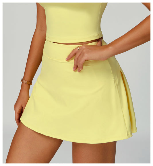 Waist Turning Sports Short Skirt Anti Exposure Nude Feel Summer Short Skirt Pocket High Grade Short Skirt for Women - Iyanka