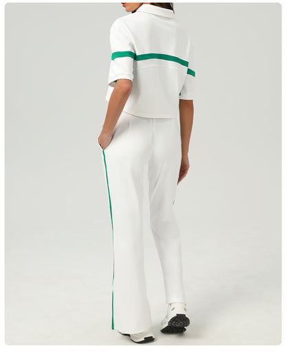 Tennis Sports Two Piece Sets Contrast Color Golf Apparel Suit Loose Casual Running Fitness Clothes - Iyanka