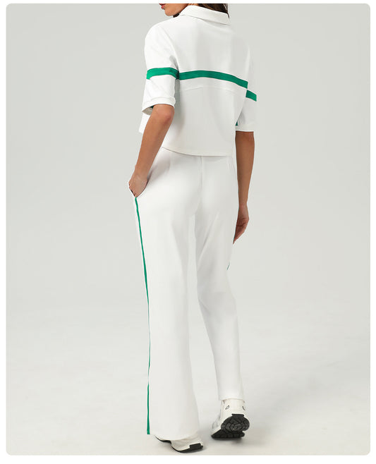 Tennis Sports Two Piece Sets Contrast Color Golf Apparel Suit Loose Casual Running Fitness Clothes - Iyanka