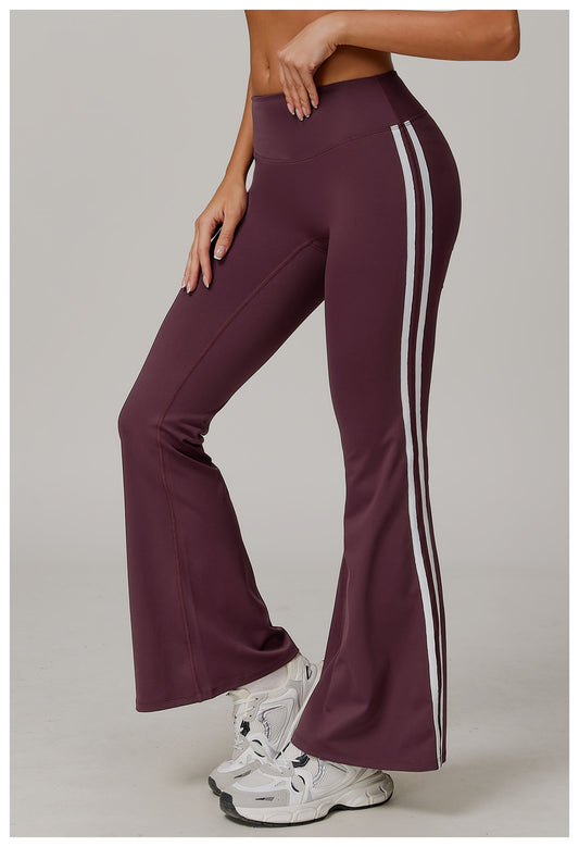 Nude Feel Sports Trousers Slightly Stretch Slimming Wide Leg Fitness Pants Quick Dry Casual Running Bell Bottom Pants - Iyanka