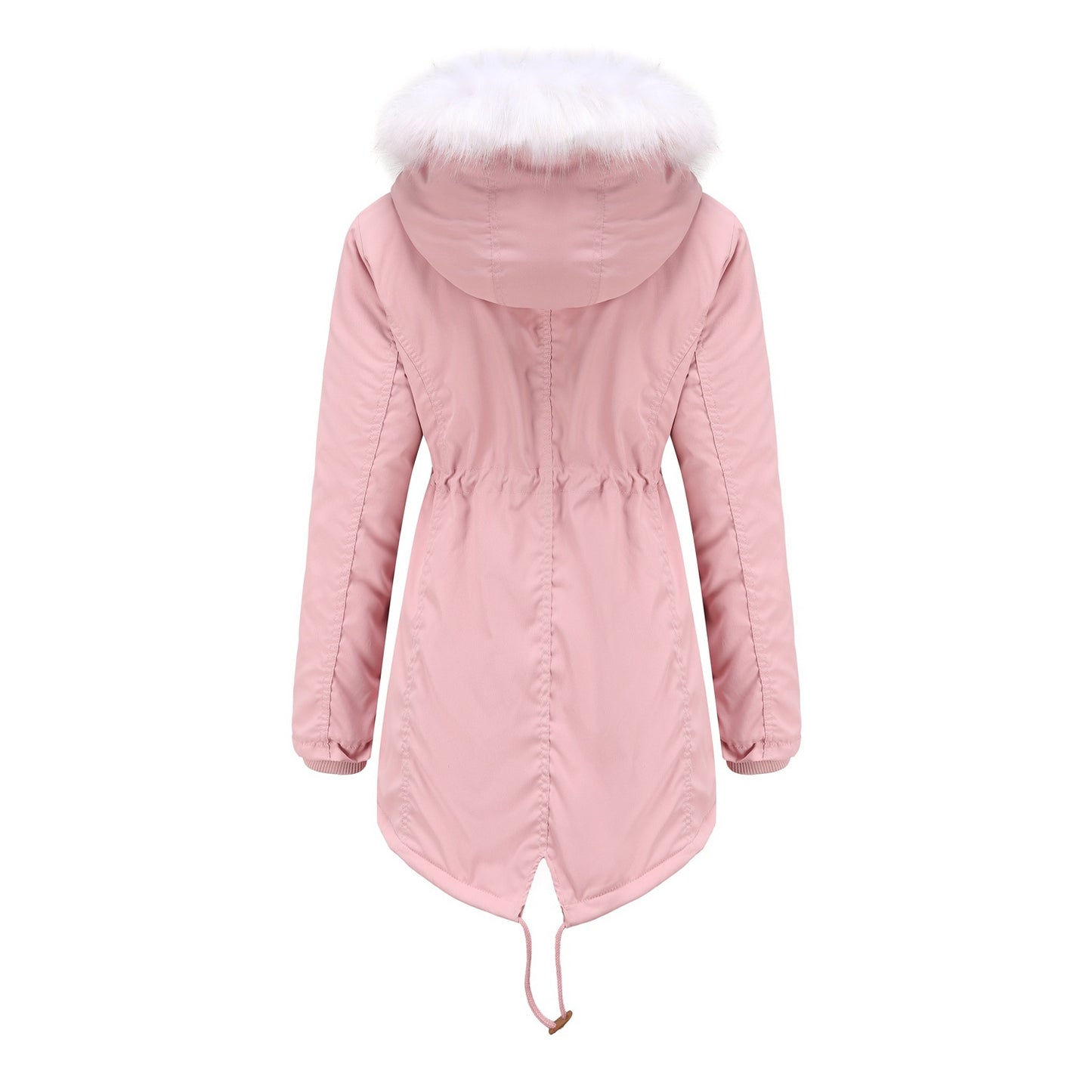Parka Women Plus Size Mid-Length Fleece Lined Coat Women Warm with Fur Collar Loose Winter Coat Plus Size - Iyanka