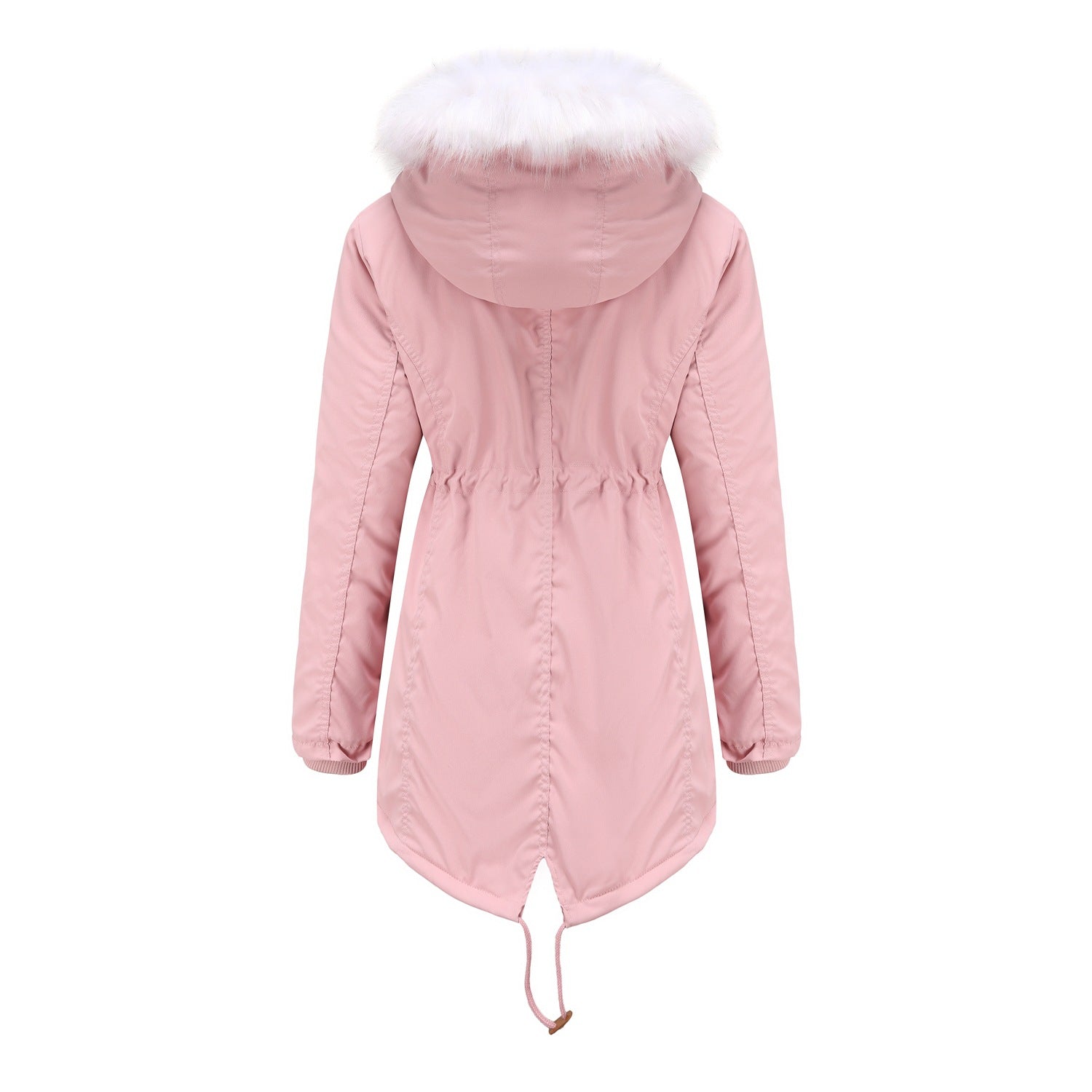 Parka Women Plus Size Mid-Length Fleece Lined Coat Women Warm with Fur Collar Loose Winter Coat Plus Size - Iyanka