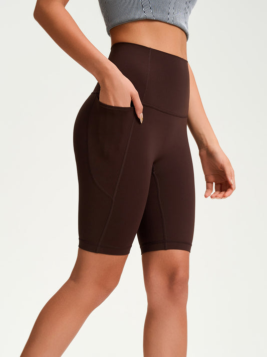 Nude Feel Yoga Shorts Women Hip Lift Quick Drying Sports Fitness Cycling Pants Outer Wear Tight High Waist Five Points Yoga Pants - Iyanka