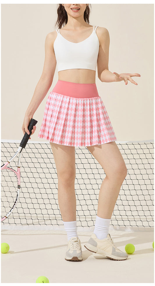 Women Summer High Waist Sports Pleated Skirt with Lining Anti Exposure Quick-Drying Tennis Skirt Casual All Match Yoga Skirt - Iyanka