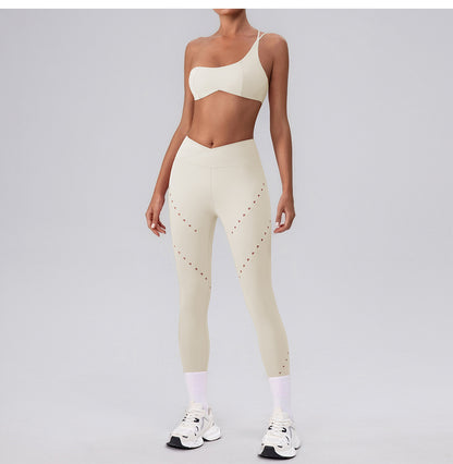 Quick Drying Sexy Inverted Triangle Sports Yoga Trousers Outer Wear Workout Ankle Length Pants Seamless Jogging Clothes Women - Iyanka