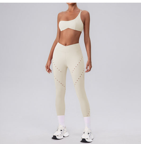 Quick Drying Sexy Inverted Triangle Sports Yoga Trousers Outer Wear Workout Ankle Length Pants Seamless Jogging Clothes Women - Iyanka
