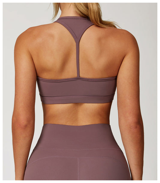 Nude Feel Beauty Back Yoga Bra Quick Drying Sports Underwear Running Shock Absorption Workout Bra - Iyanka