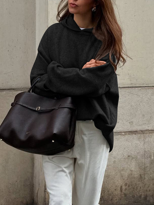 Casual Minimalist Long Sleeve Hooded Sweater Woolen - Iyanka