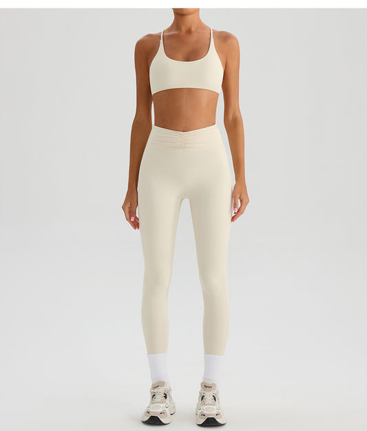 Nude Feel Yoga Pants Women Breathable Quick Drying Running Trousers Tight High Waist Hip Lifting Peach Exercise Workout Pants - Iyanka