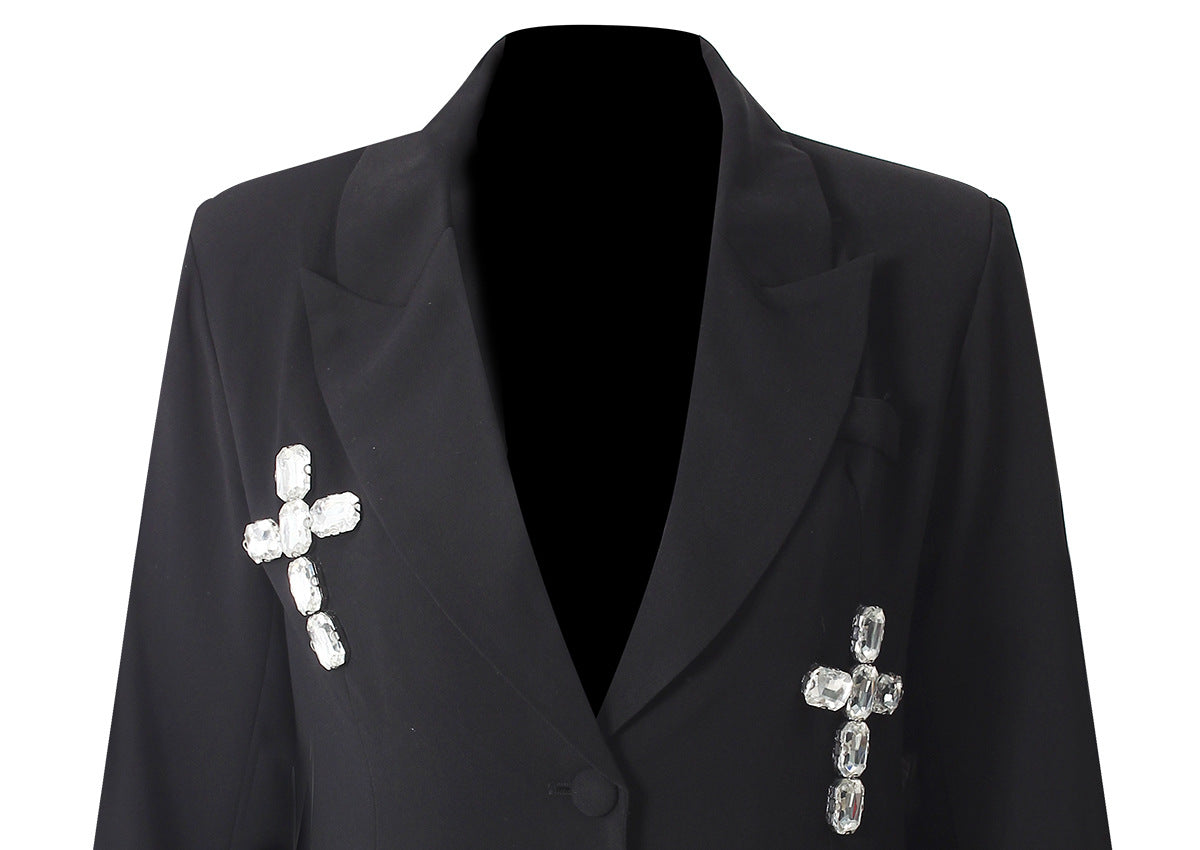 Special Interest Design High Grade European Crystal Rhinestone Beaded Adult Women Loose Blazer - Iyanka