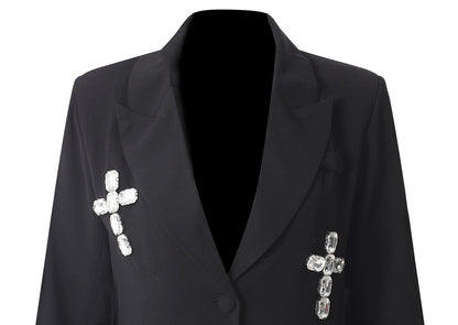 Special Interest Design High Grade European Crystal Rhinestone Beaded Adult Women Loose Blazer - Iyanka