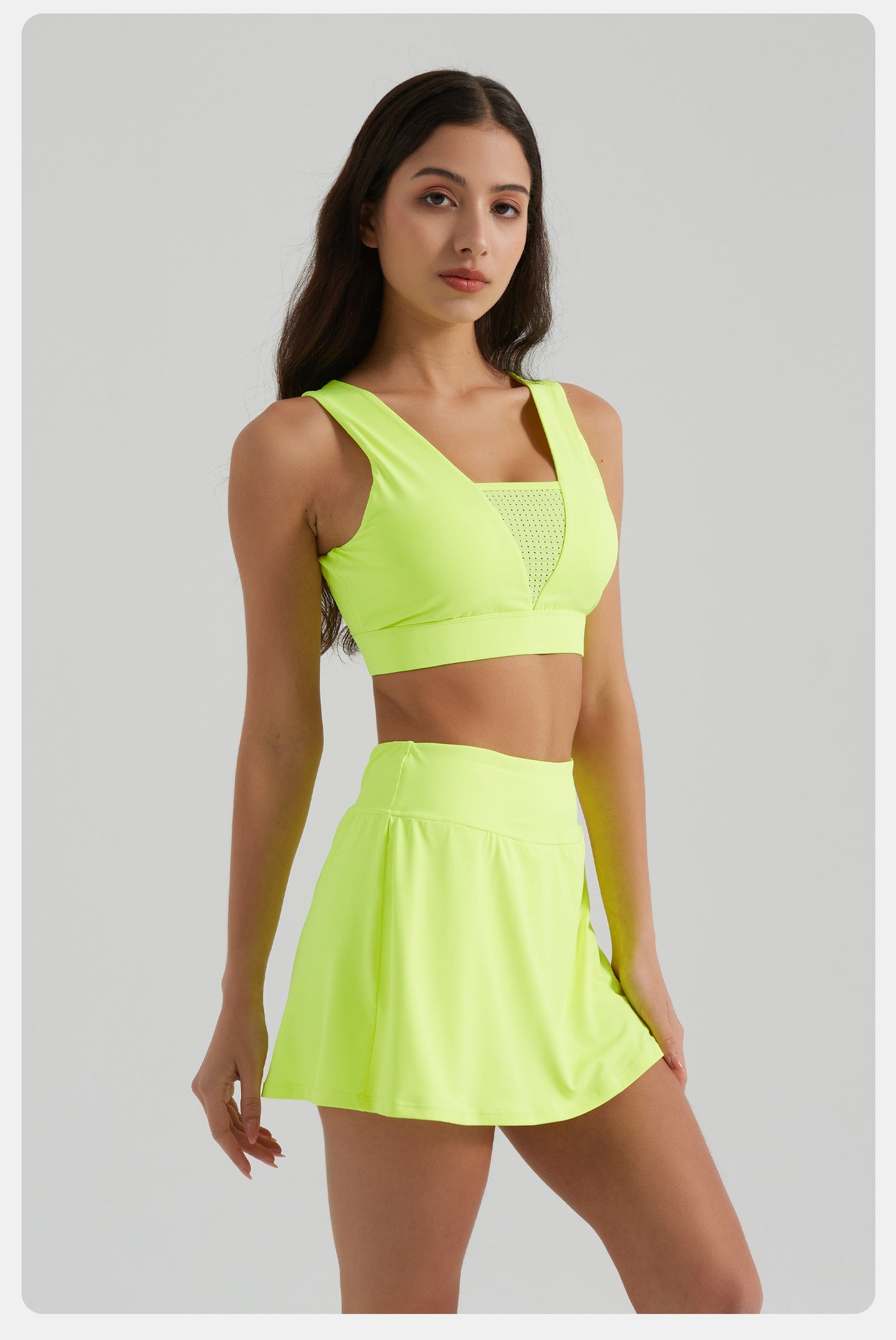 Sports Two Piece Sets Women Yoga Clothes Sports Vest Breathable Slim Fit Anti Exposure High Waist Slimming Tennis Yoga Skirts Women - Iyanka