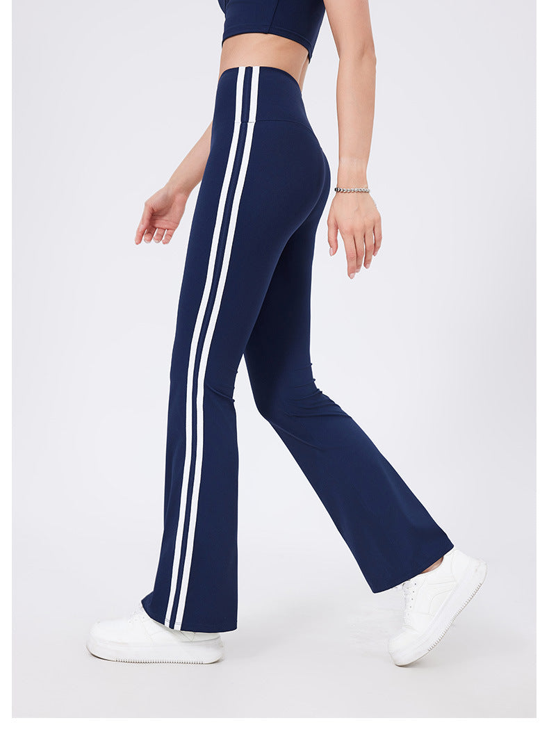High Waist Yoga Pants Sexy Running Sports Peach Hip Raise Fitness Pants Nude Feel Stretch Flared Pants - Iyanka