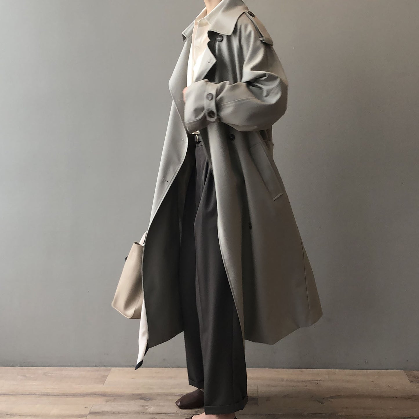 Long Trench Coat for Women Autumn Korean Elegant Loose Waist Tight Slimming Casual Coat for Women - Iyanka
