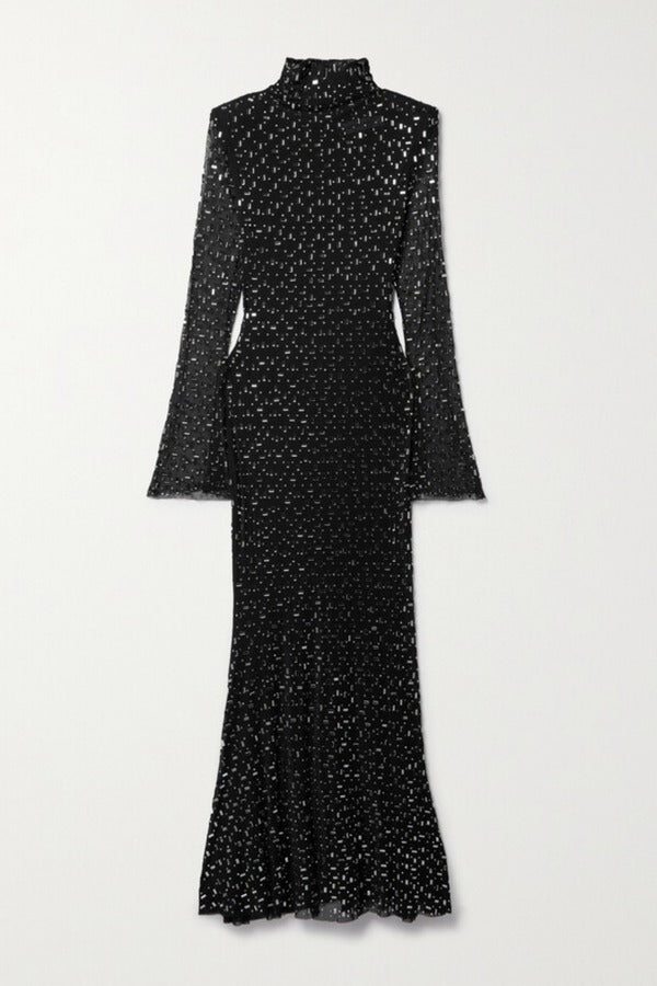 Arrival Black Dress Sexy Strap Rhinestone Tight Long Sleeve Dress