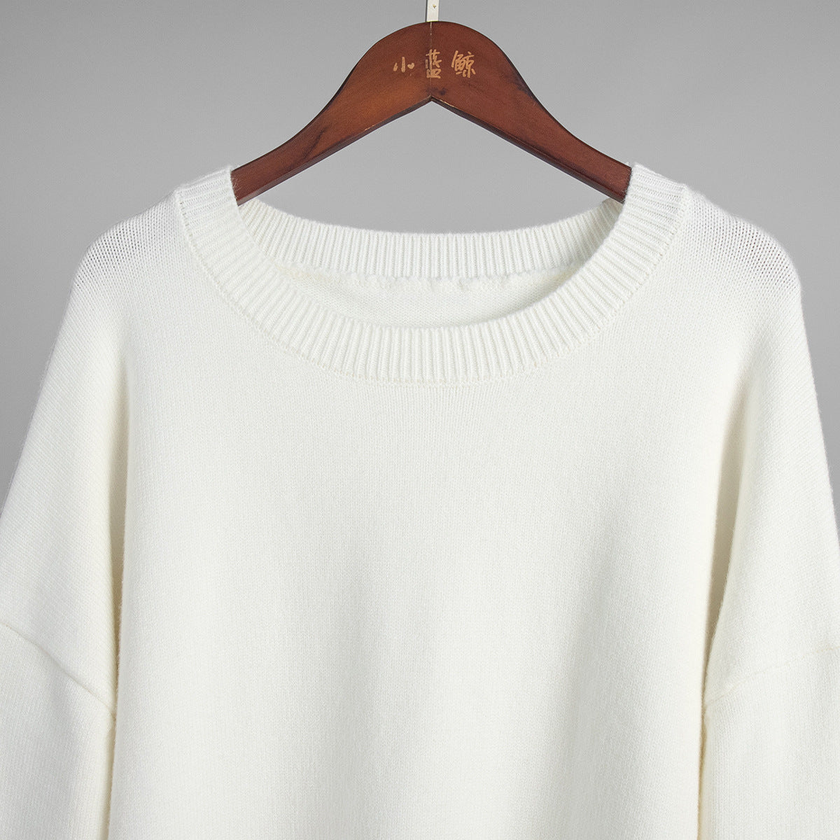 Round Neck Sweater Women Autumn Winter Loose Pullover Sweater Simple Solid Color Sweater - Iyanka