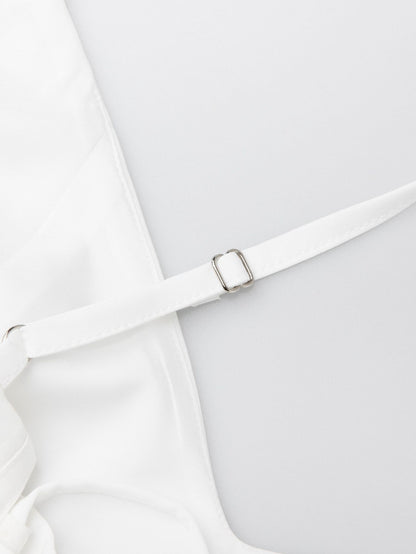 Summer Clothes Women Sexy V neck Strap Dress Long Women Clothing Fitted Waist Backless White Dress - Iyanka